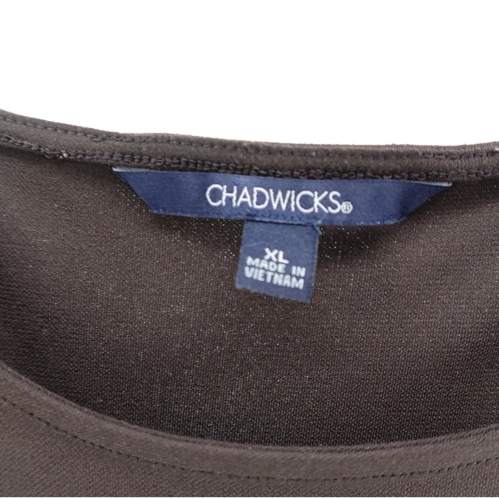 Chadwicks Womens XL Brown Sleeveless Scoop Neck Tank Top Shell‎ Polyester 4PC